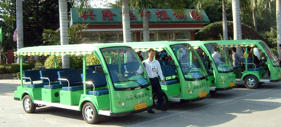 兴隆植物园现场电动摆渡车
